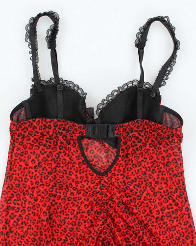 Vintage Y2k 00s La Senza Leopard Print Mesh Cami - XS