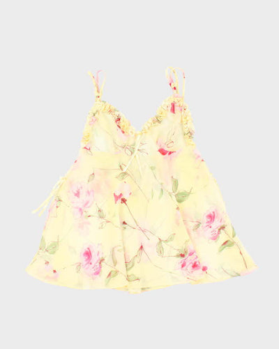 Vintage 90s La Vie En Rose Mesh Floral Cami - M