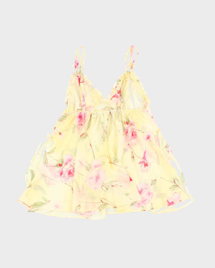 Vintage 90s La Vie En Rose Mesh Floral Cami - M
