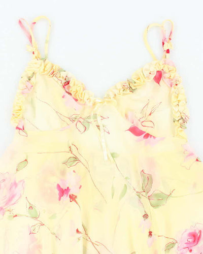 Vintage 90s La Vie En Rose Mesh Floral Cami - M