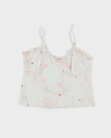 Vintage Y2k 00s La Vie En Rose Mesh Floral Cami - M