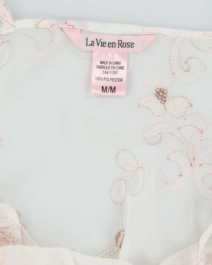 Vintage Y2k 00s La Vie En Rose Mesh Floral Cami - M