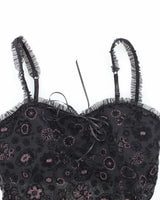 Vintage Y2k 00s Arianne Mesh &amp; Velvet Cami - S