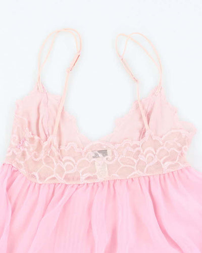 Vintage Y2k 00s La Senza Pleated Mesh Top - S