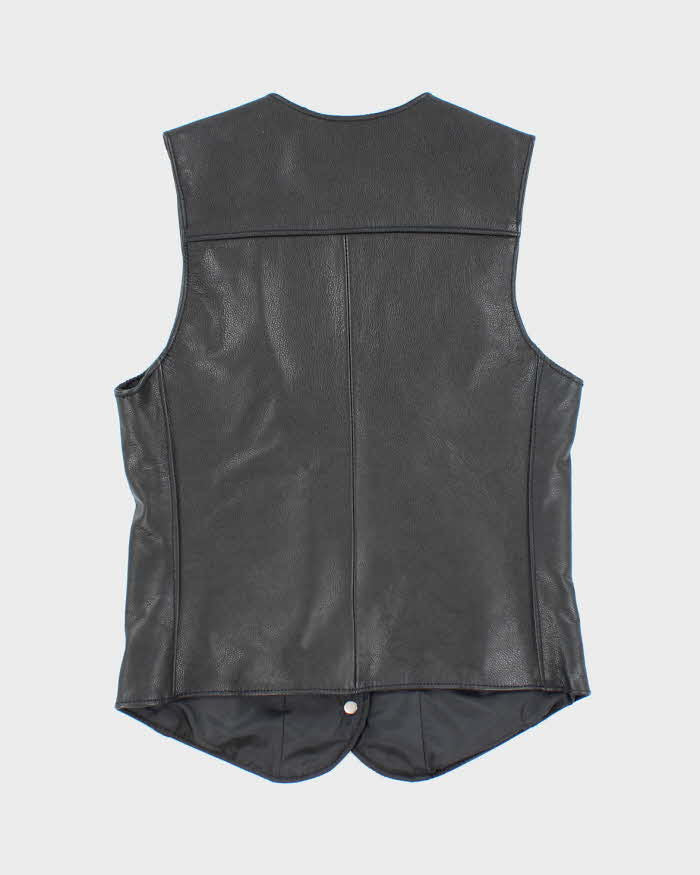 Vintage Harley Davidson Leather Waistcoat - S