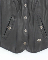 Vintage Harley Davidson Leather Waistcoat - S