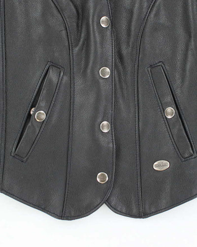 Vintage Harley Davidson Leather Waistcoat - S