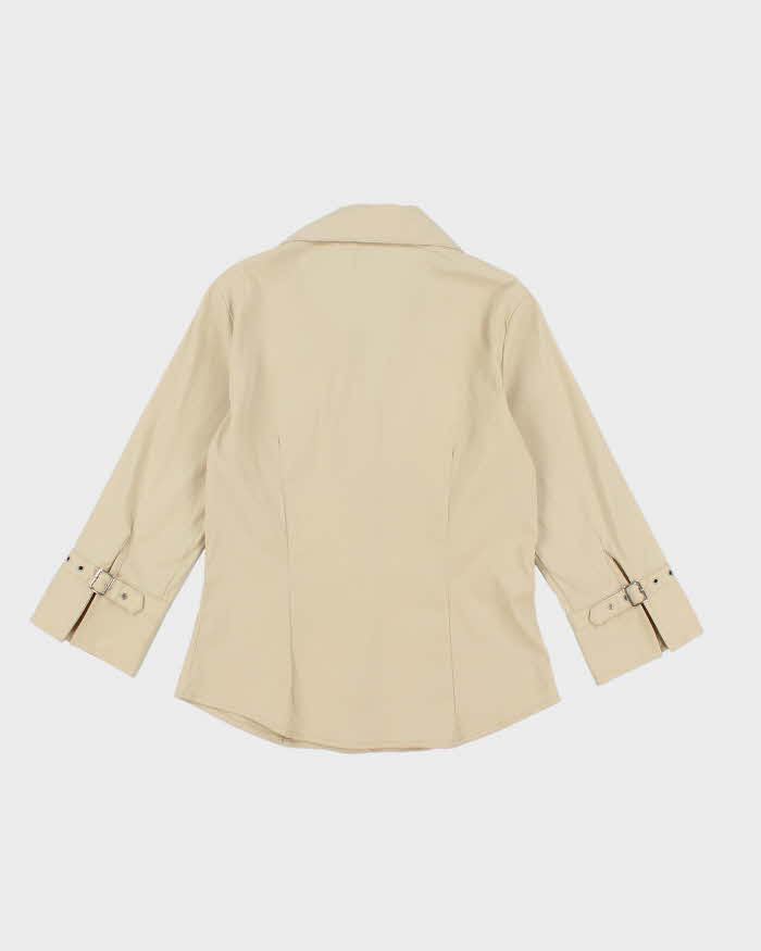 Vintage Y2k 00s Cotton Express Buckle Detail Blouse - S