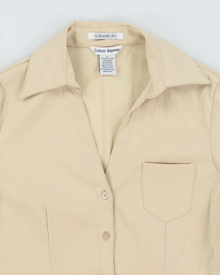 Vintage Y2k 00s Cotton Express Buckle Detail Blouse - S