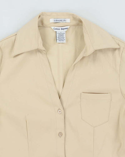 Vintage Y2k 00s Cotton Express Buckle Detail Blouse - S