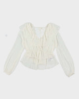 Vintage Y2k 00s Guess Mesh Ruffle Top - S