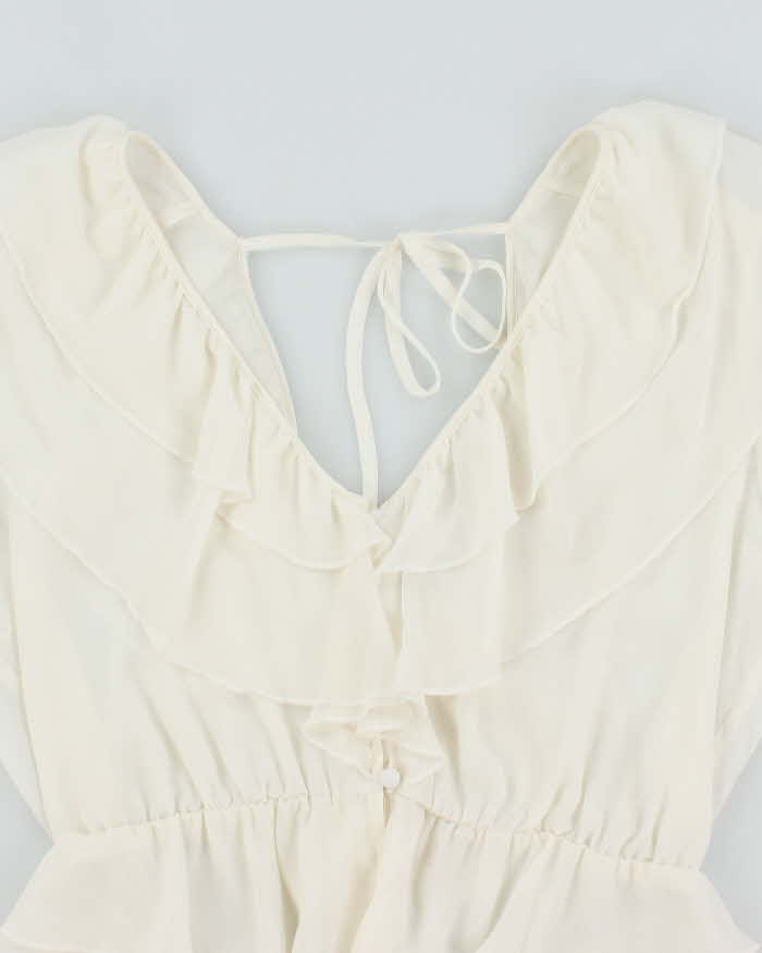 Vintage Y2k 00s Guess Mesh Ruffle Top - S