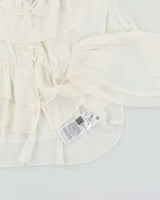 Vintage Y2k 00s Guess Mesh Ruffle Top - S