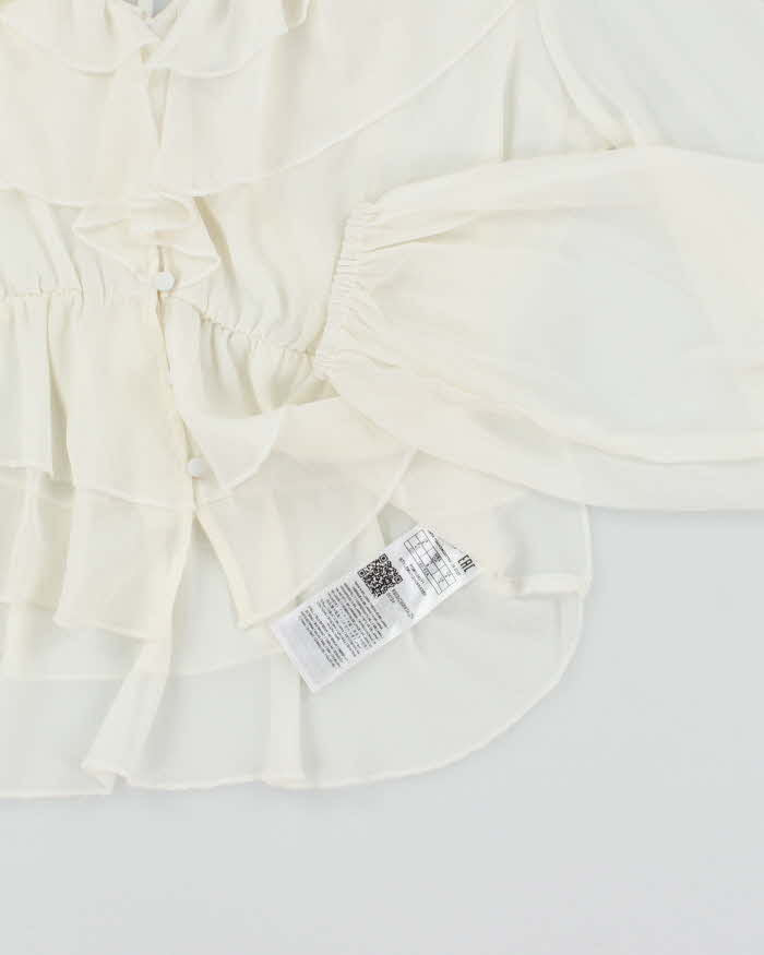 Vintage Y2k 00s Guess Mesh Ruffle Top - S