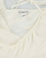 Vintage Y2k 00s Guess Mesh Ruffle Top - S