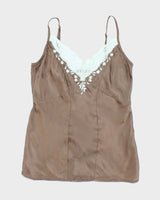 Vintage Y2k 00s  Nougat Silk Cami - S