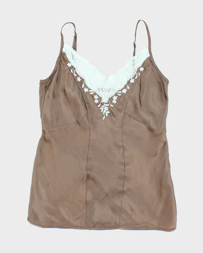 Vintage Y2k 00s  Nougat Silk Cami - S