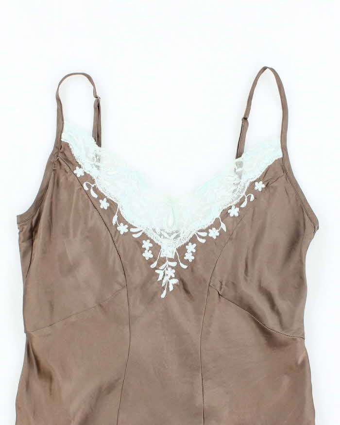 Vintage Y2k 00s  Nougat Silk Cami - S
