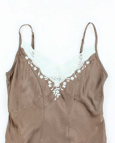 Vintage Y2k 00s  Nougat Silk Cami - S