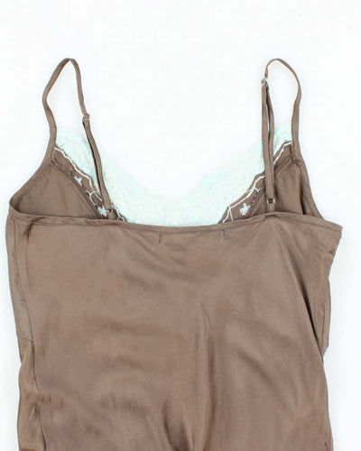 Vintage Y2k 00s  Nougat Silk Cami - S
