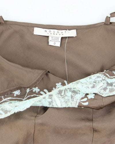 Vintage Y2k 00s  Nougat Silk Cami - S