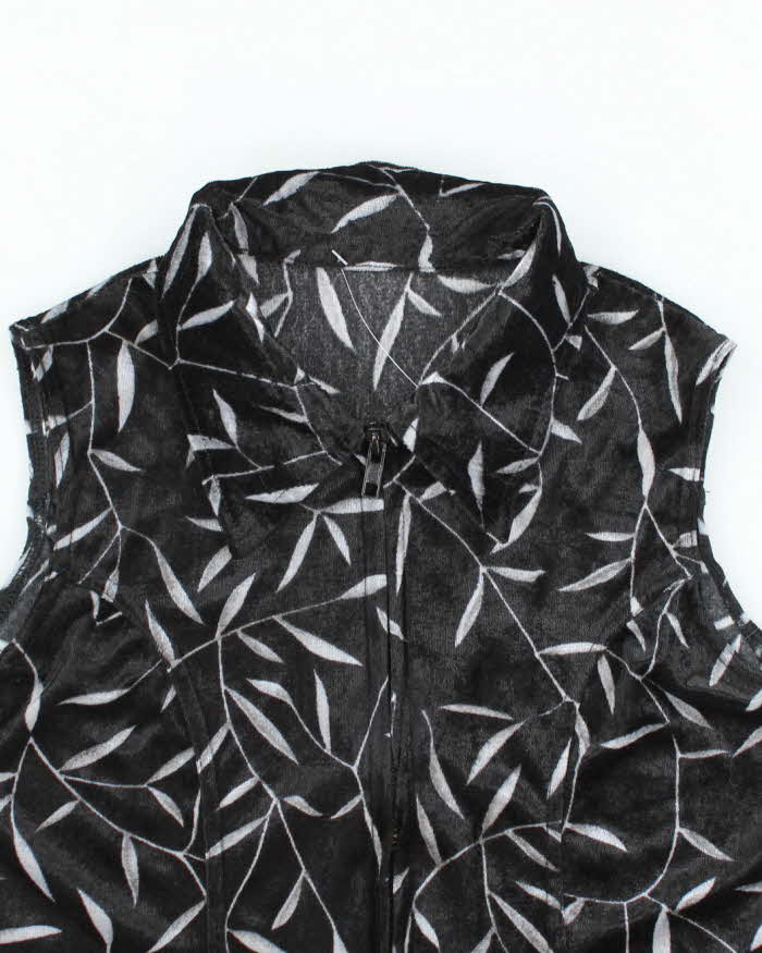 Vintage 90s Velvet Zip-Up Top - S
