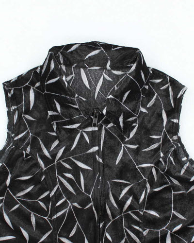 Vintage 90s Velvet Zip-Up Top - S