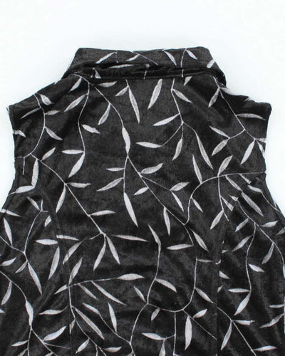 Vintage 90s Velvet Zip-Up Top - S
