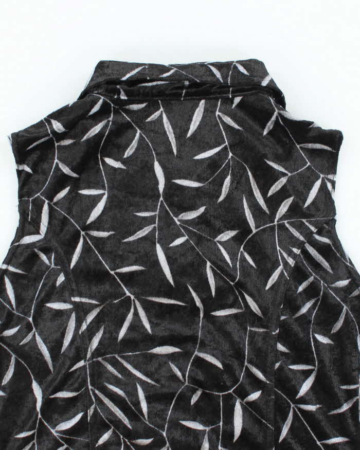 Vintage 90s Velvet Zip-Up Top - S