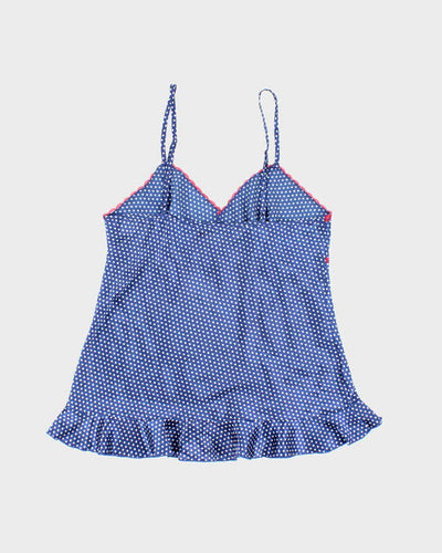 Vintage Y2k 00s La Vie En Rose Pola Dot Satin Cami - M
