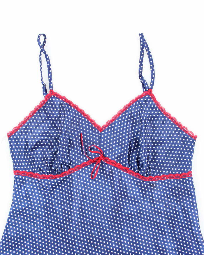 Vintage Y2k 00s La Vie En Rose Pola Dot Satin Cami - M