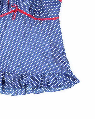 Vintage Y2k 00s La Vie En Rose Pola Dot Satin Cami - M