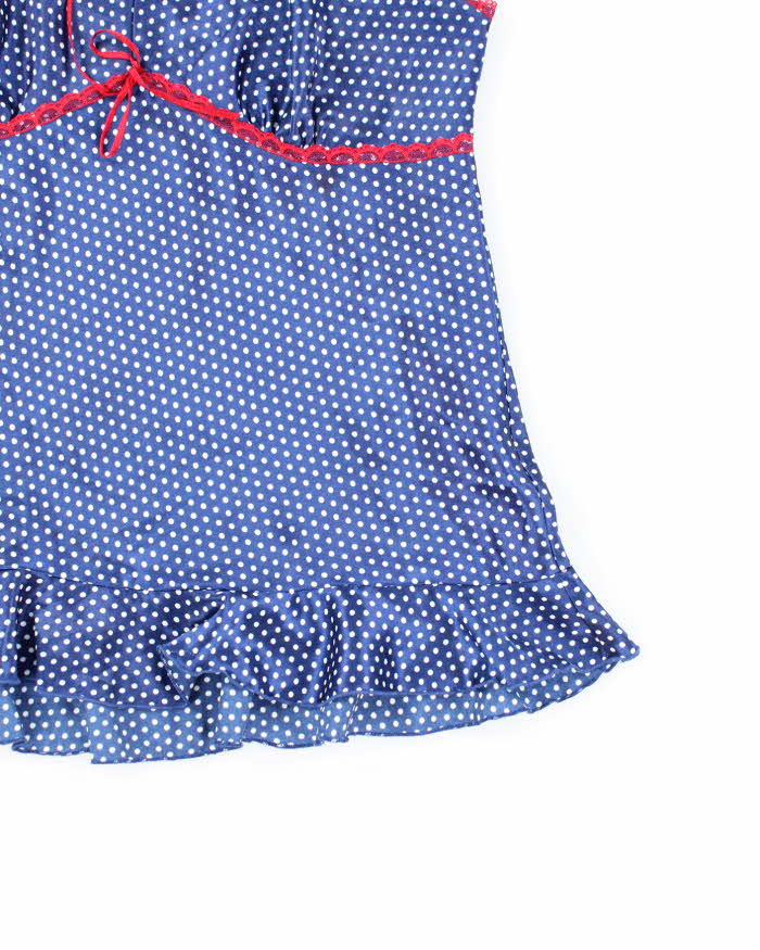 Vintage Y2k 00s La Vie En Rose Pola Dot Satin Cami - M