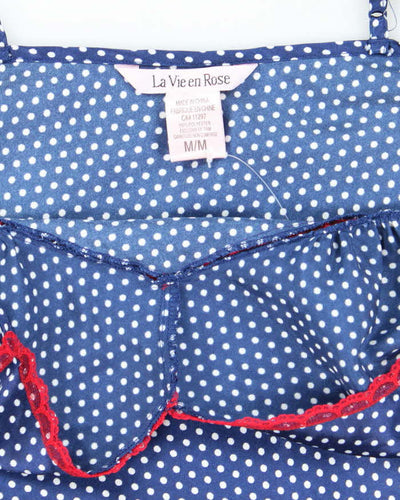 Vintage Y2k 00s La Vie En Rose Pola Dot Satin Cami - M