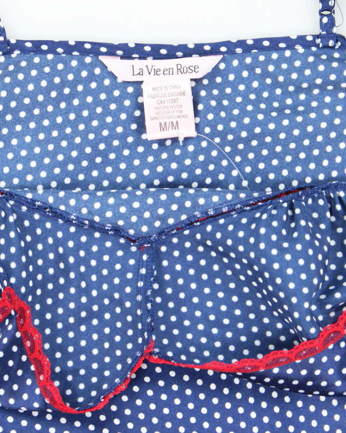 Vintage Y2k 00s La Vie En Rose Pola Dot Satin Cami - M