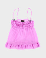 Vintage Y2k 00s La Senza Mesh Ruffle Cami - M