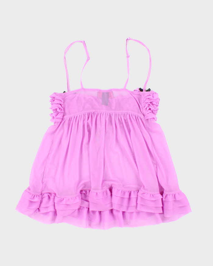 Vintage Y2k 00s La Senza Mesh Ruffle Cami - M