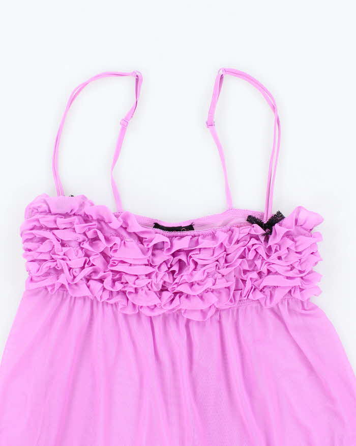 Vintage Y2k 00s La Senza Mesh Ruffle Cami - M