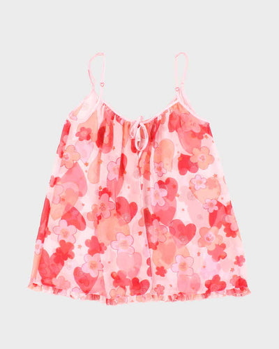 Vintage Y2k 00s La Senza Mesh Floral Cami - M