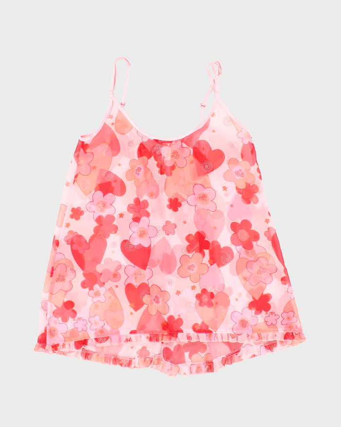 Vintage Y2k 00s La Senza Mesh Floral Cami - M