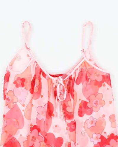 Vintage Y2k 00s La Senza Mesh Floral Cami - M