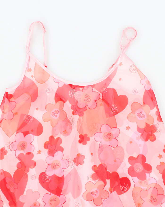 Vintage Y2k 00s La Senza Mesh Floral Cami - M