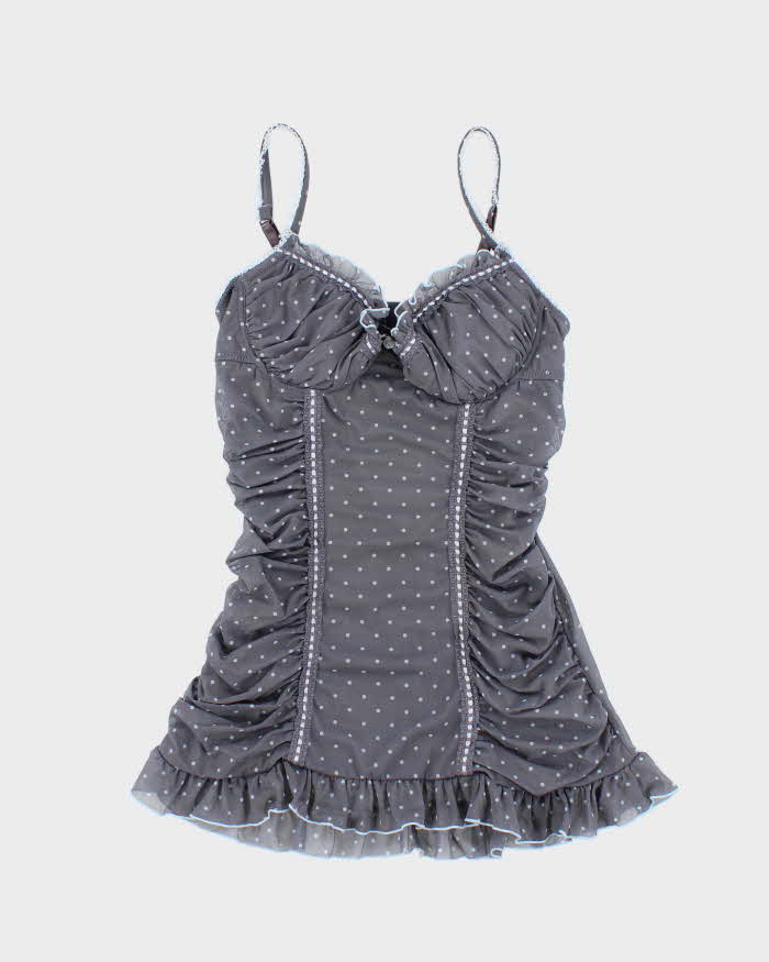Vintage Y2k 00s La Vie En Rose Polka Dot Mesh Cami - XS