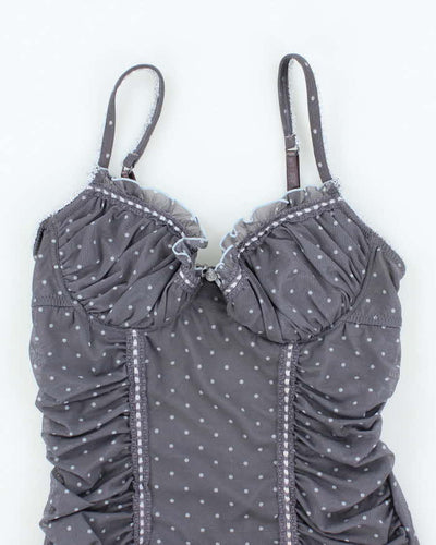 Vintage Y2k 00s La Vie En Rose Polka Dot Mesh Cami - XS
