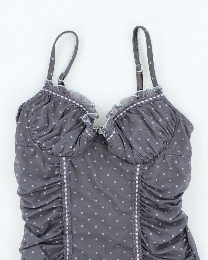 Vintage Y2k 00s La Vie En Rose Polka Dot Mesh Cami - XS