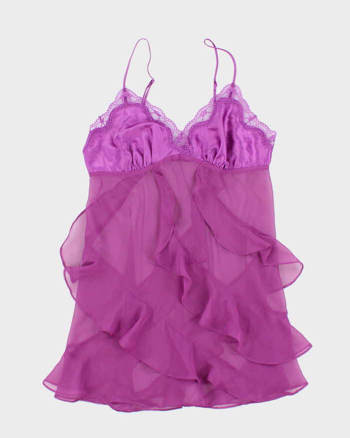 Vintage Y2k 00s La Senza Ruffle Mesh Cami - S