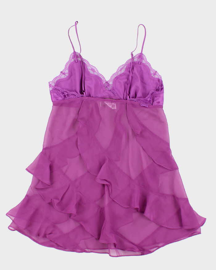 Vintage Y2k 00s La Senza Ruffle Mesh Cami - S