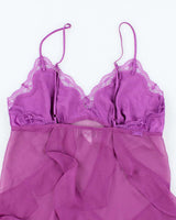 Vintage Y2k 00s La Senza Ruffle Mesh Cami - S