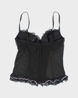 Vintage Y2k 00s Dreamgirl Pola Dot Ruffle Mesh Cami - XS