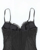 Vintage Y2k 00s Dreamgirl Pola Dot Ruffle Mesh Cami - XS